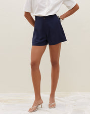 Shorts Evasê Alfaiataria - Azul Marinho