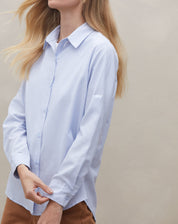 Camisa Manga Longa de Algodão - Azul