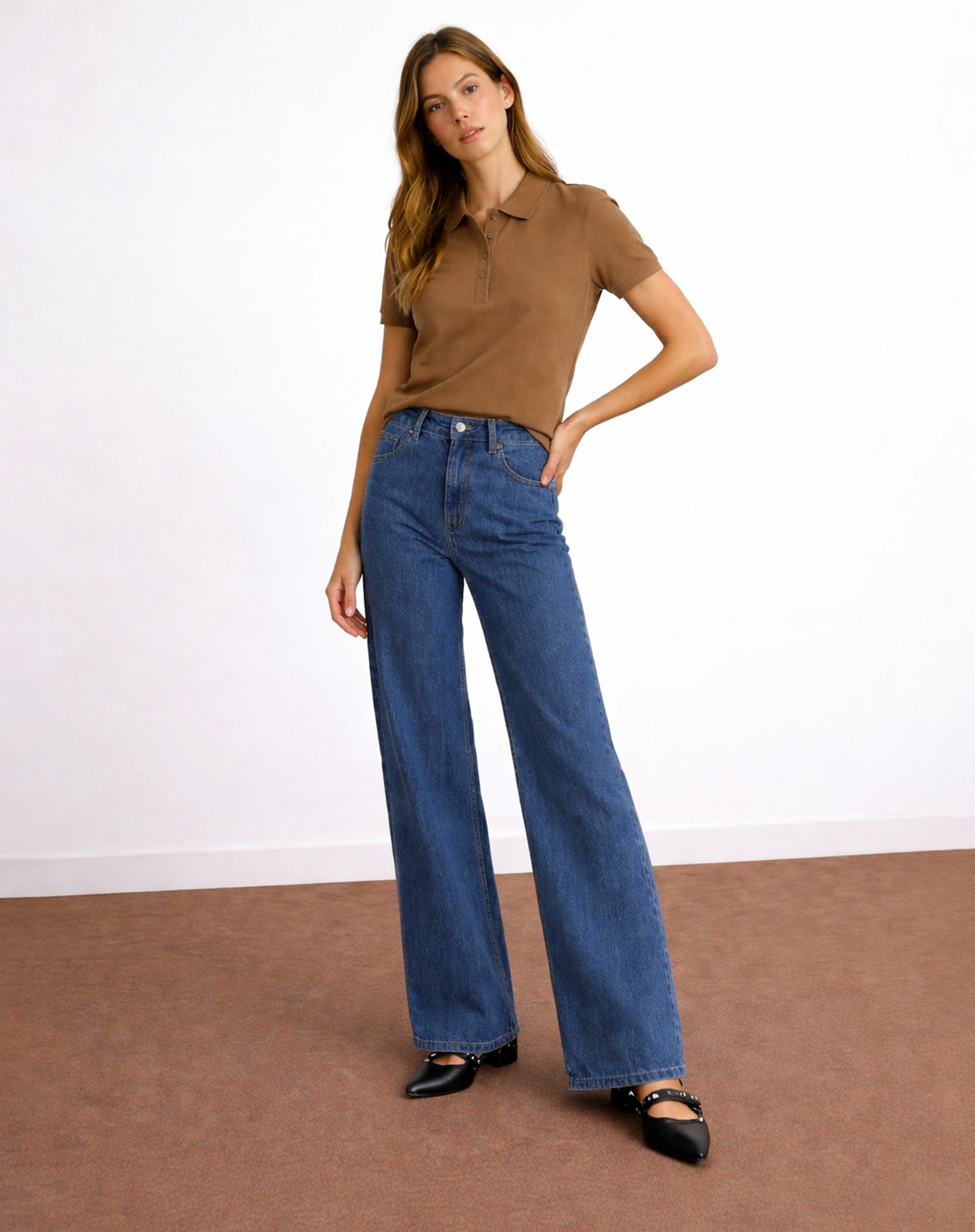 Camiseta Polo - Marrom