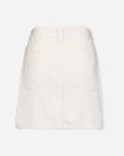 Saia Curta Jeans com  Desnivel Barra - Off-white