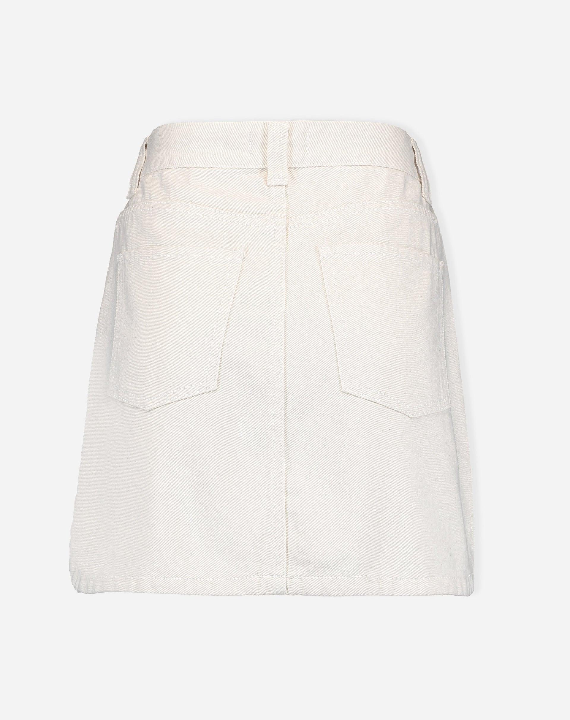 Saia Curta Jeans com  Desnivel Barra - Off-white