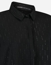 CAMISA MANGA LONGA BARRA ARREDONDADA - PRETO
