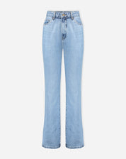 Calça Jeans Reta Cintura Alta - Azul Médio