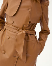 TRENCH COAT COM CINTO PU - CARAMELO
