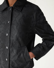 JAQUETA QUADRADA COBRA PU - PRETO