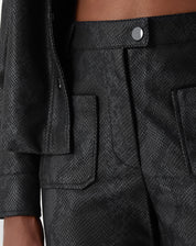 CALÇA RETA COBRA PU - PRETO