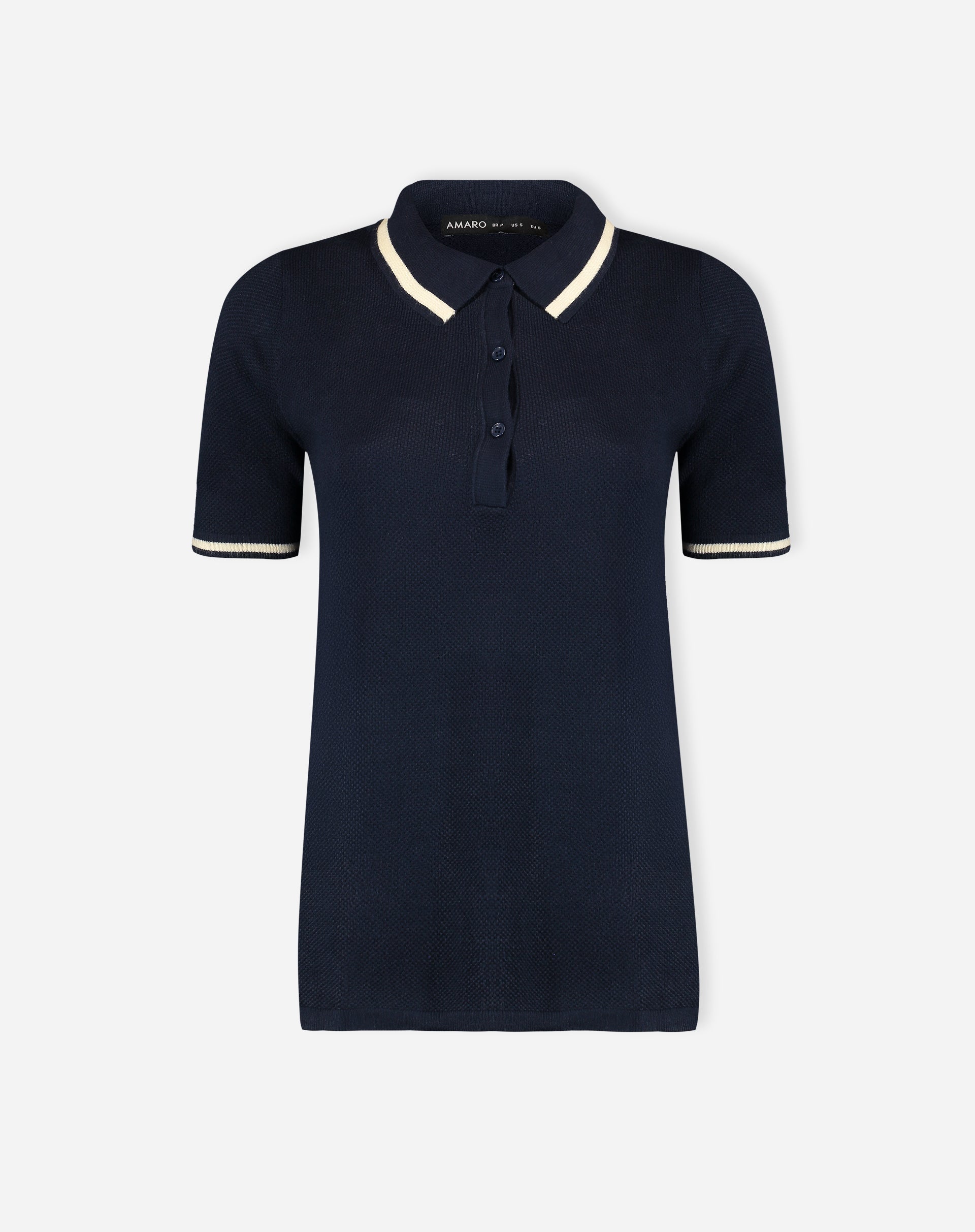 BLUSA POLO TRICOT - AZUL MARINHO