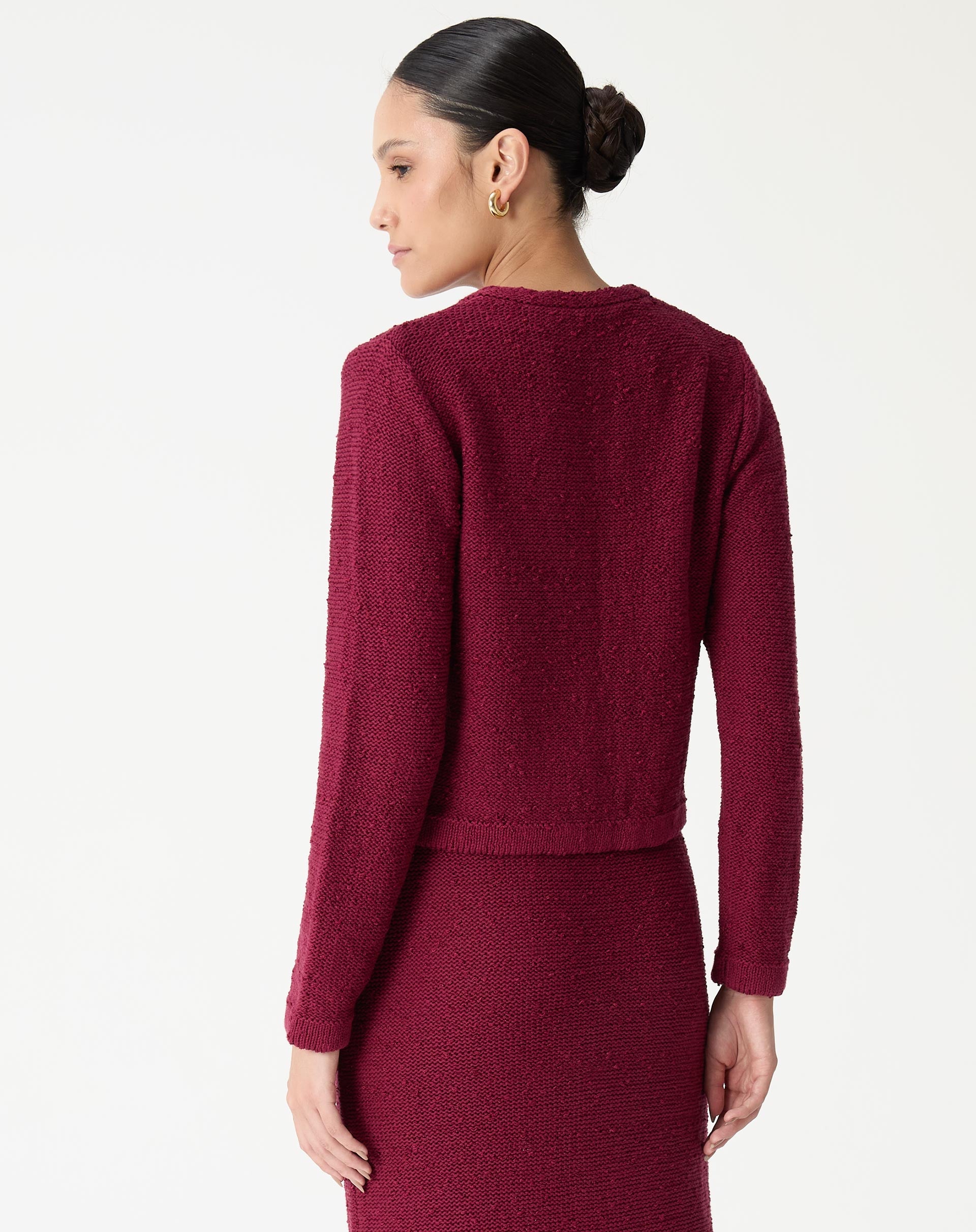 CARDIGAN TRICOT COM BOTÕES - VERMELHO