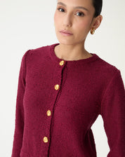 CARDIGAN TRICOT COM BOTÕES - VERMELHO