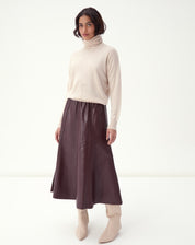 SUÉTER CASHMERE GOLA ALTA  - AREIA