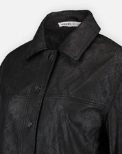 JAQUETA QUADRADA COBRA PU - PRETO