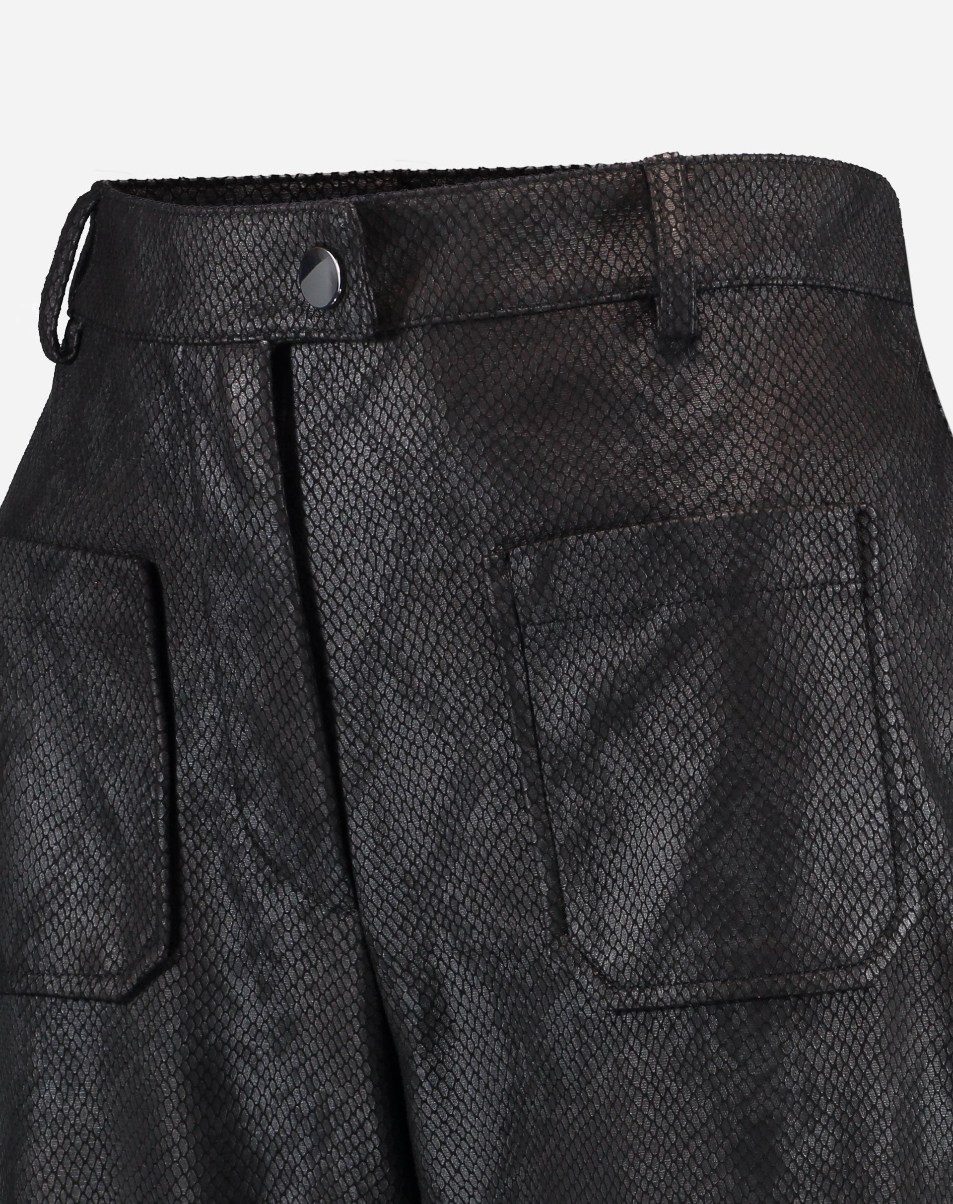 CALÇA RETA COBRA PU - PRETO