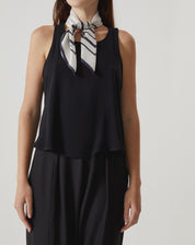 REGATA COM BABADOS DE VISCOSE - PRETO