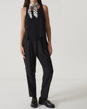 REGATA COM BABADOS DE VISCOSE - PRETO