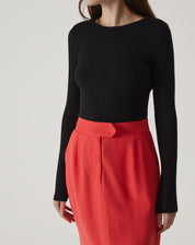 Blusa Manga Longa de Malha - Preto