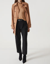 BLUSA GOLA ALTA DE MALHA - BEGE