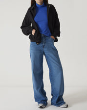 BLUSA GOLA ALTA DE MALHA - AZUL