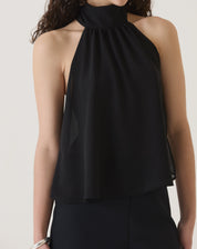 BLUSA FRENTE ÚNICA COM TRANSPARÊNCIA - PRETO
