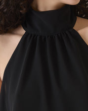 BLUSA FRENTE ÚNICA COM TRANSPARÊNCIA - PRETO