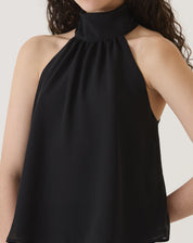 BLUSA FRENTE ÚNICA COM TRANSPARÊNCIA - PRETO