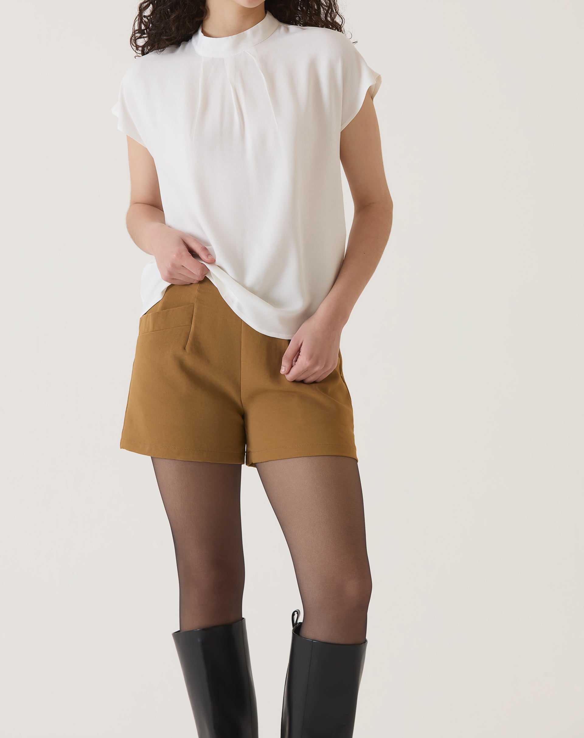 BLUSA MANGA CURTA DE VISCOSE - OFF-WHITE