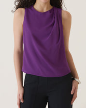 BLUSA SEM MANGAS DE CREPE - ROXO