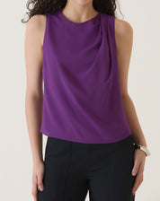 BLUSA SEM MANGAS DE CREPE - ROXO