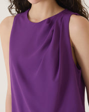 BLUSA SEM MANGAS DE CREPE - ROXO
