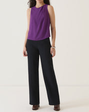 BLUSA SEM MANGAS DE CREPE - ROXO