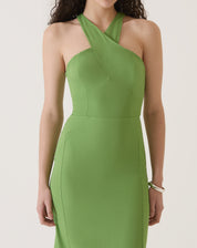 VESTIDO ALÇAS TRANSPASSADAS DE ALFAIATARIA - VERDE