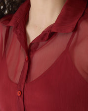 CAMISA MANGA CURTA - VINHO