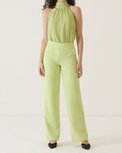 BLUSA DECOTE HALTER DE CREPE - VERDE