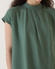 BLUSA MANGA CURTA DE VISCOSE - VERDE