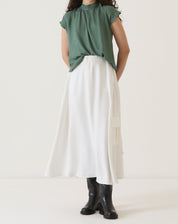 BLUSA MANGA CURTA DE VISCOSE - VERDE