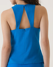 BLUSA SEM MANGAS DE CREPE - AZUL
