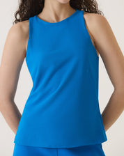 BLUSA SEM MANGAS DE CREPE - AZUL