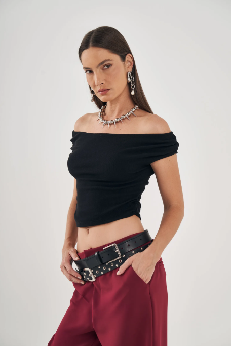 BLUSA FASHION FEM MC PRETO