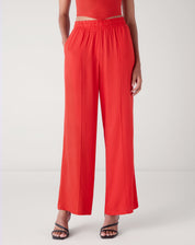 Calça Pantalona de Viscose - Vermelha