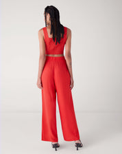 Calça Pantalona de Viscose - Vermelha