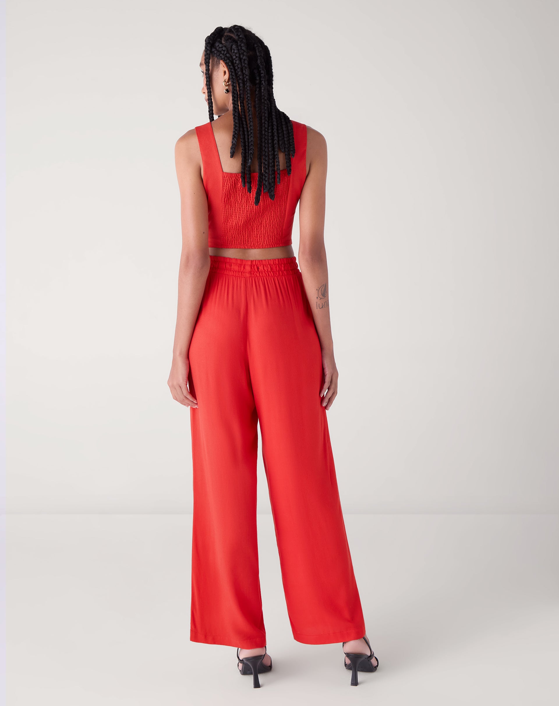 Calça Pantalona de Viscose - Vermelha