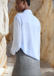 CAMISA MANGA LONGA COM TRANSPARÊNCIA - AZUL