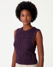Regata Tricot Ponto Diferenciado - Roxo