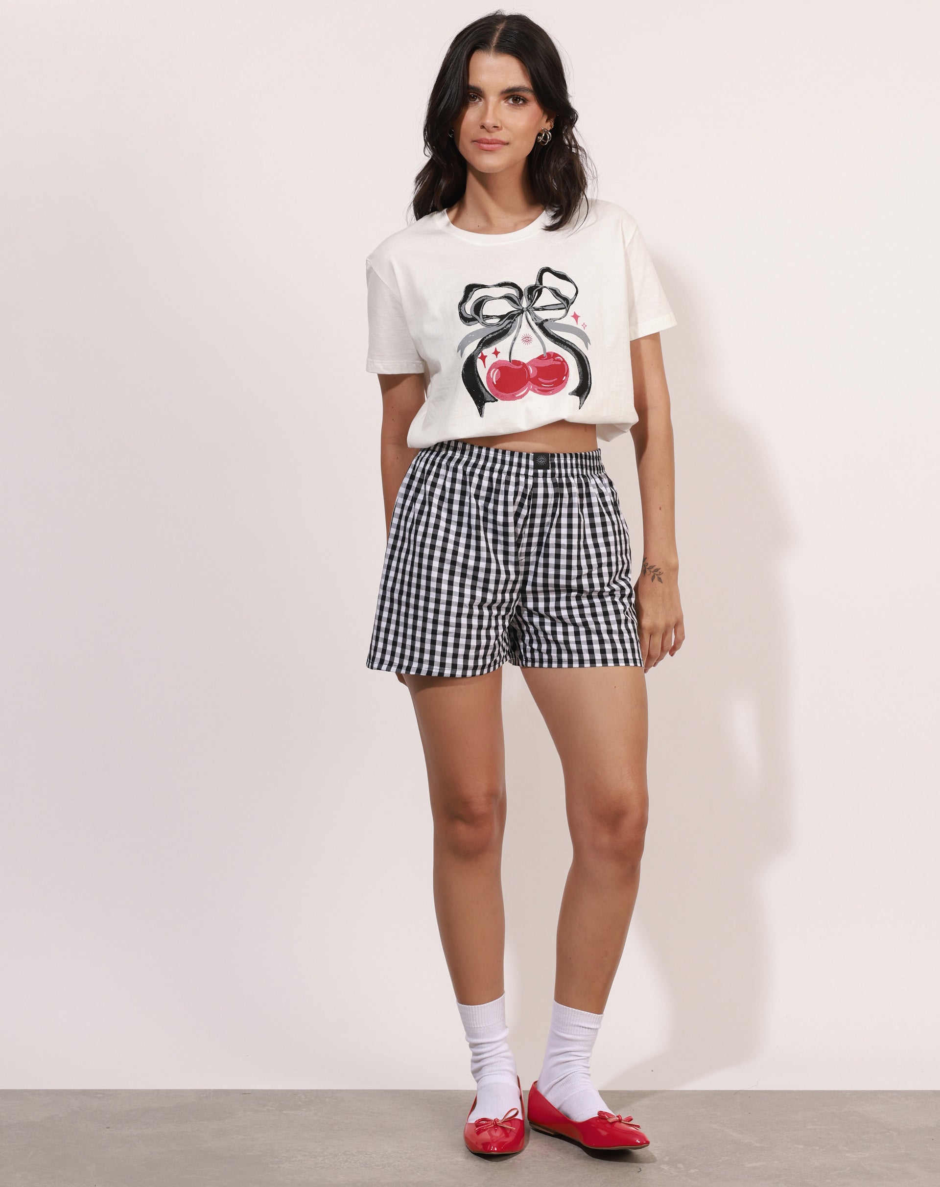 Short Boxer Pajamas Vichy - XADREZ PRETO