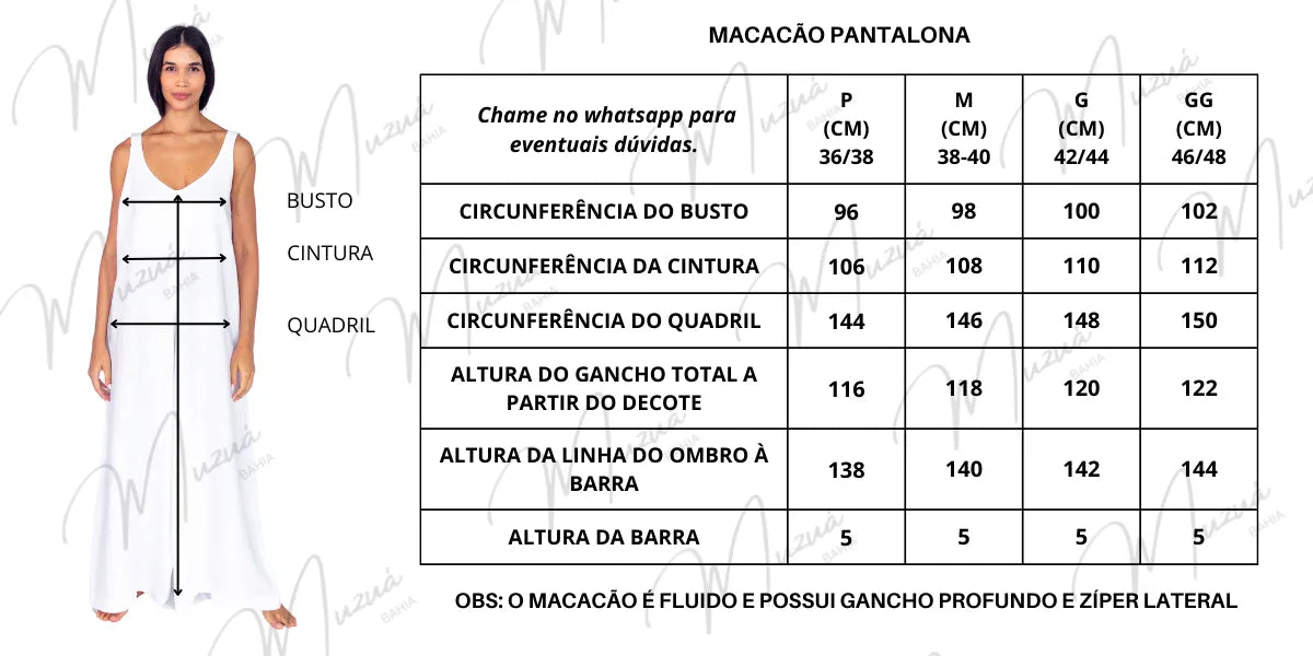 MACACÃO PANTALONA DE LINHO PURO NATURAL - BRANCO E PRETO
