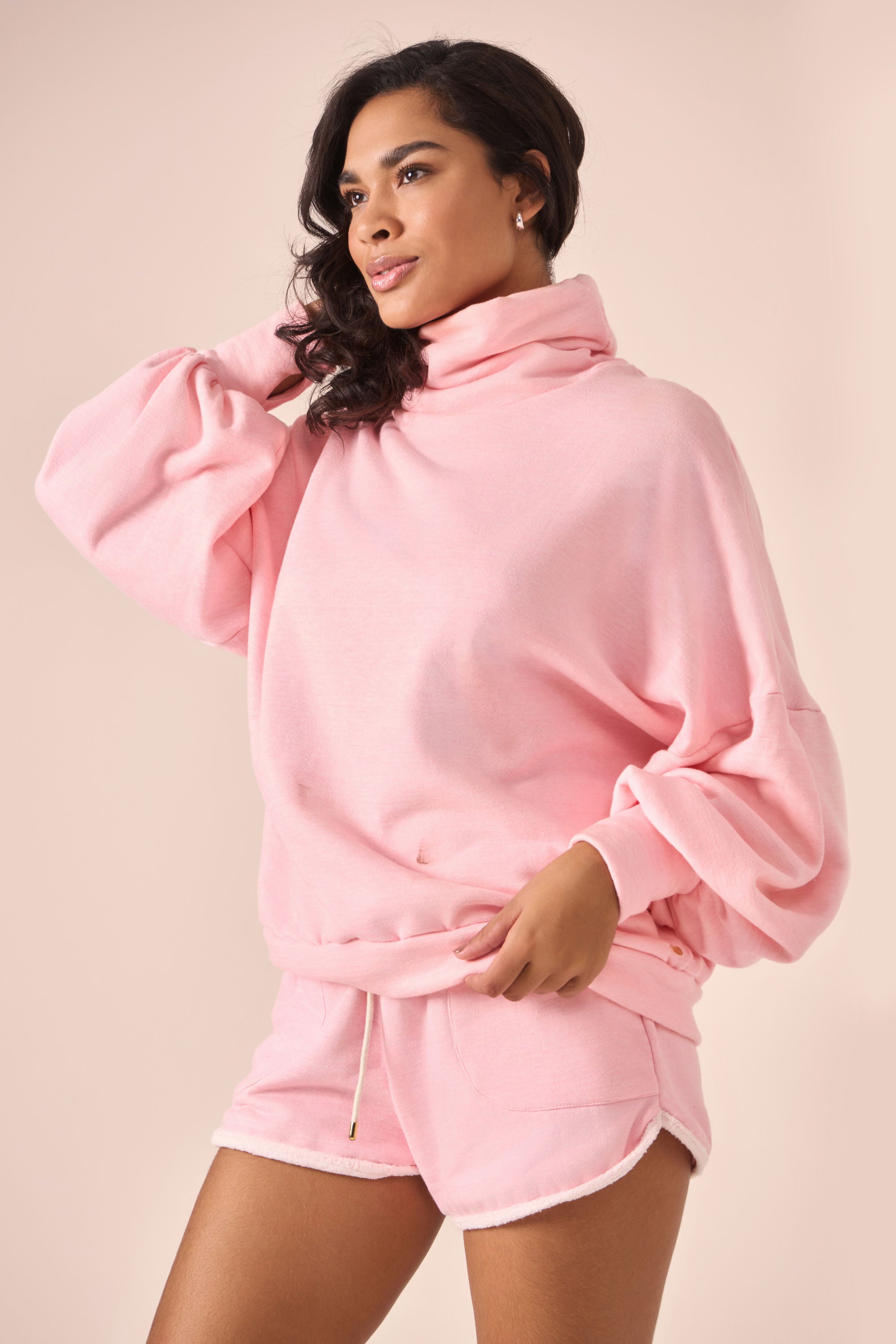 Shorts fleece rosa - ROSA CLARO