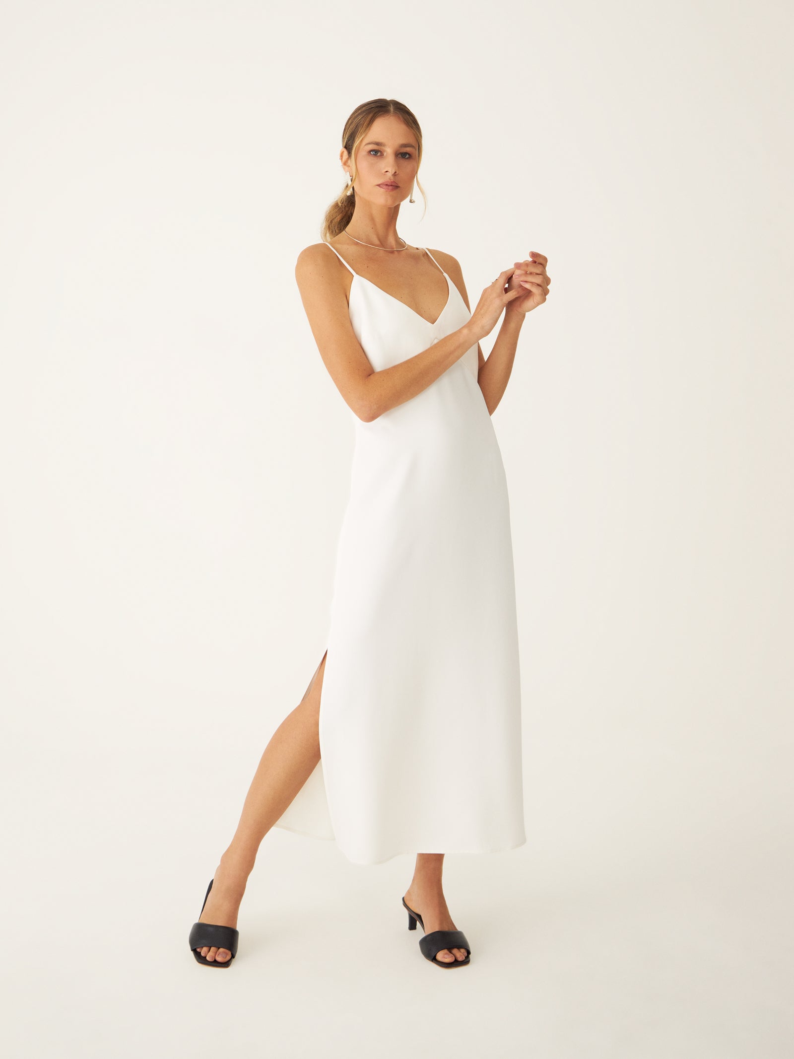 Vestido Slip Soleil Sólido Vibrante - OFF-WHITE