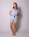 Camisa de Pijama Curta Estrelado - AZUL