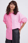 Camisa Tricoline com Bolso Bicolor - ROSA