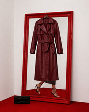 TRENCH COAT COM CINTO PU - VINHO