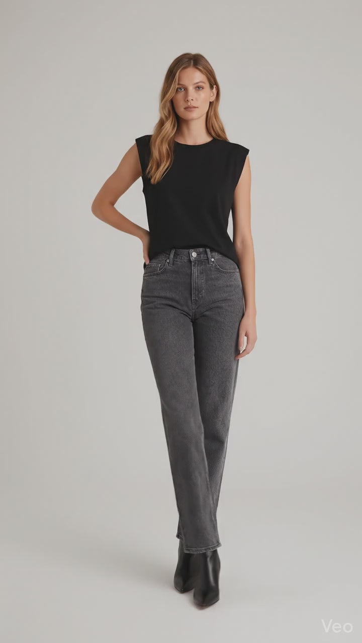 Camiseta Manga Japonesa de Malha - Preto